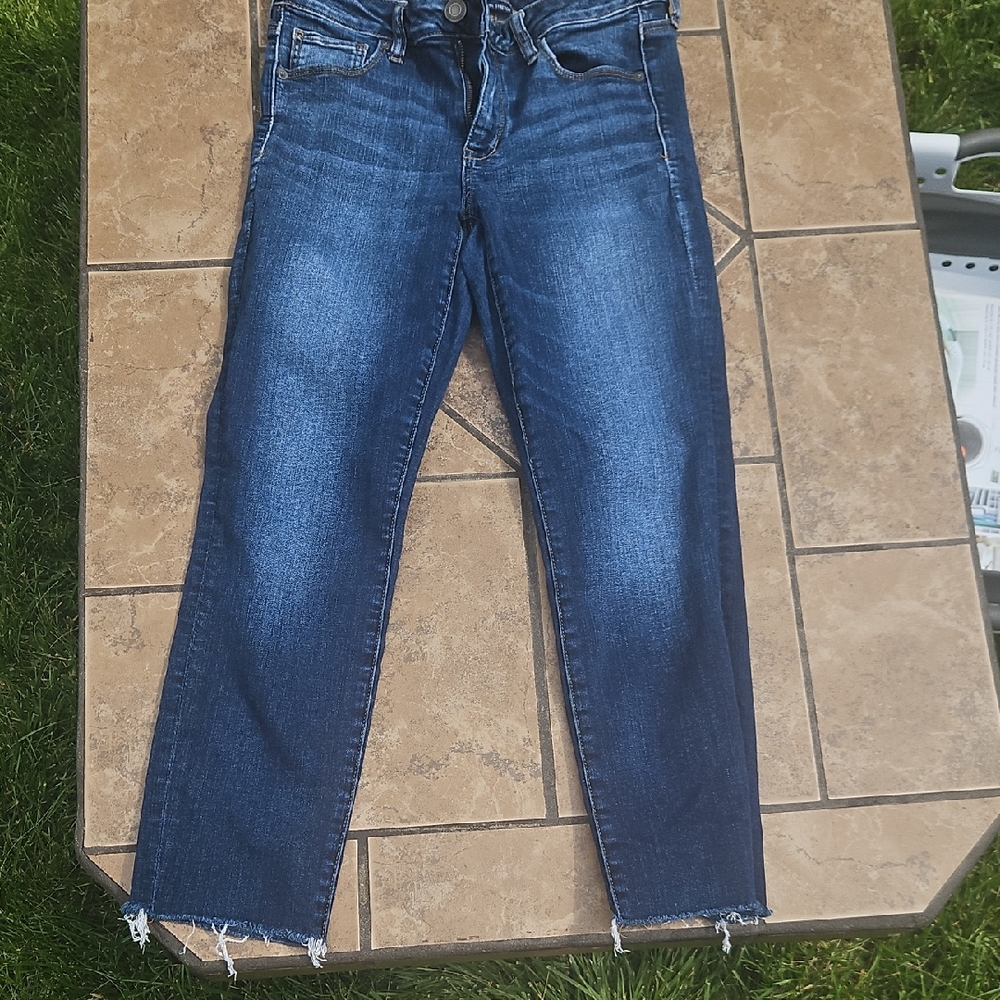 American Eagle Blue Ankle Cropped Jeans